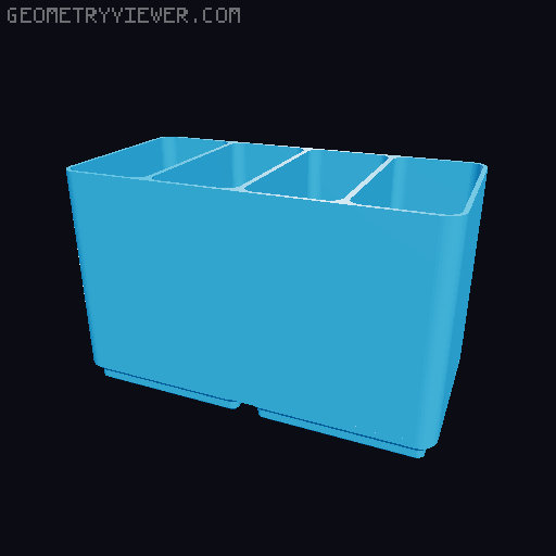 Gridfinity USB Cable bin 3D model thumbnail