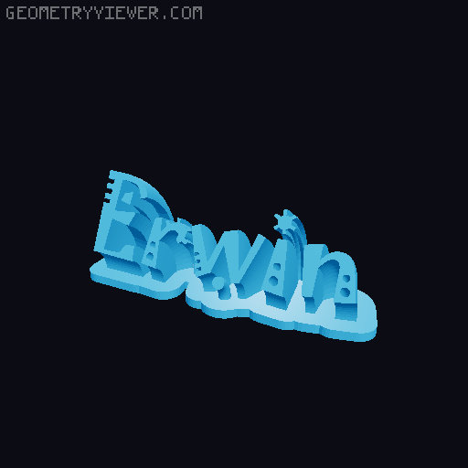 Sweeping crazy name tag 3D model thumbnail