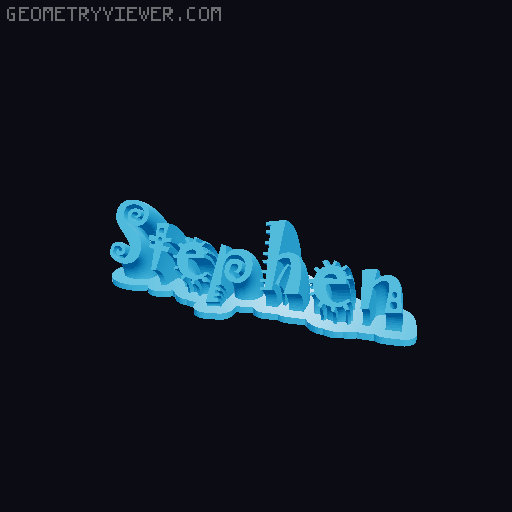Sweeping crazy name tag 3D model thumbnail