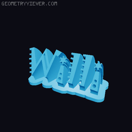 Sweeping crazy name tag 3D model thumbnail