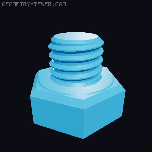 Hundreds of Metric Hex Screws Version 1: M2, M3, M4, M5, M6, M8, M10, M12, M14, M16, ... M48 3D model thumbnail