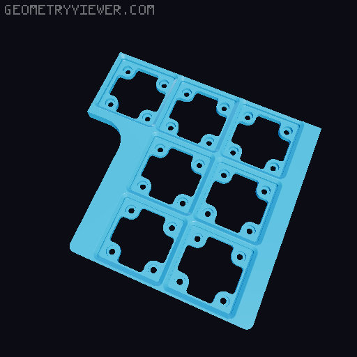 Gridfinity baseplates for Harbor Freight parts organizer - medium (cut) 3D model thumbnail