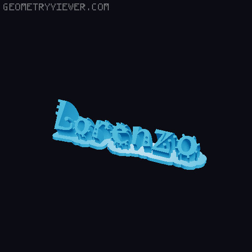 Sweeping crazy name tag 3D model thumbnail