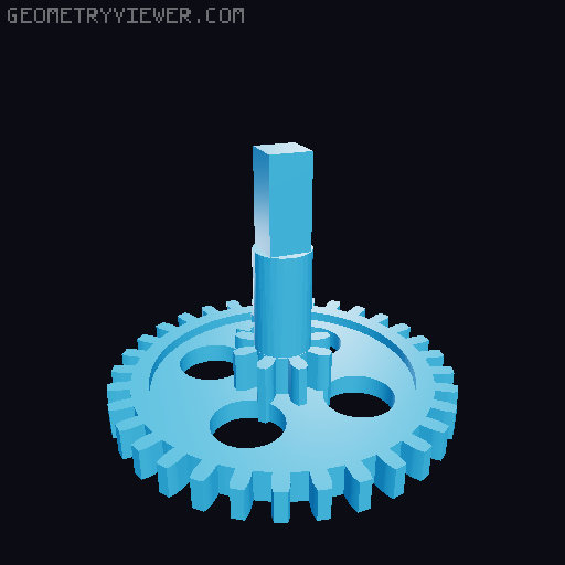 "T" Reduction for a D130 Motor ("Gear Set 02") 3D model thumbnail