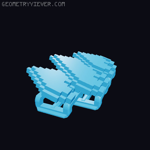 Pixel heart bow tie 3D model thumbnail