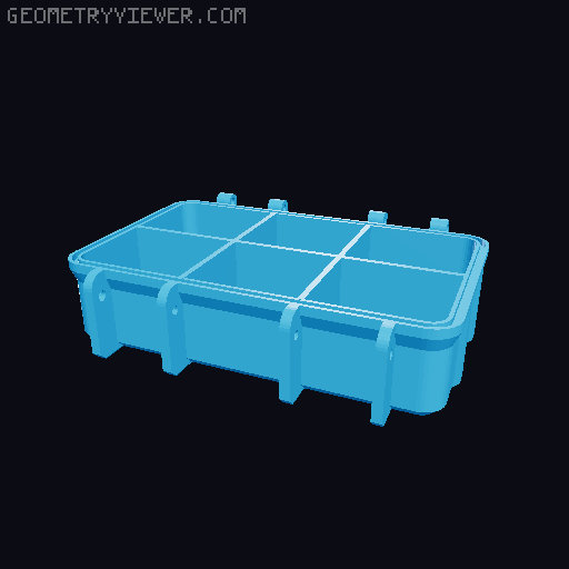 Parametric Rugged Box V2.0 With Dividers 3D model thumbnail