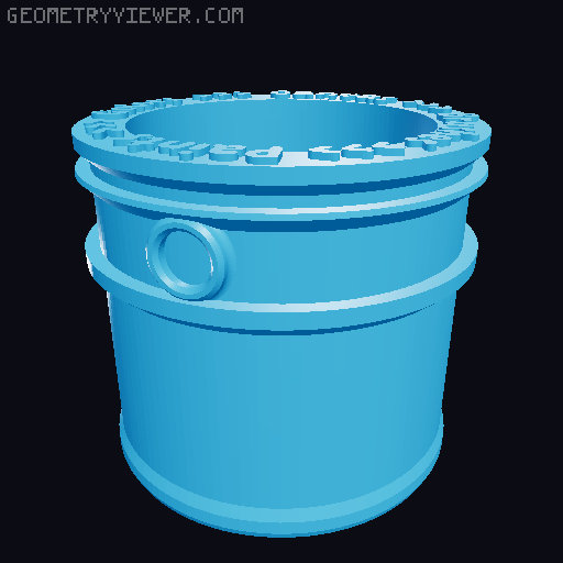 Stylized Paint bucket with self-emissive text. 3D model thumbnail