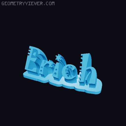 Sweeping crazy name tag 3D model thumbnail