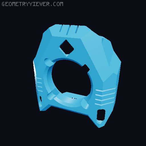 Neopixel tank shroud fan cover 3D model thumbnail