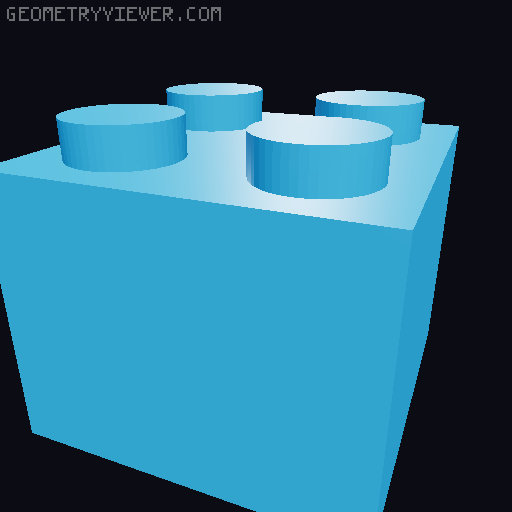Brick Knob 3D model thumbnail