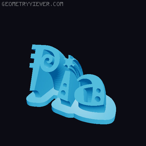 Sweeping crazy name tag 3D model thumbnail