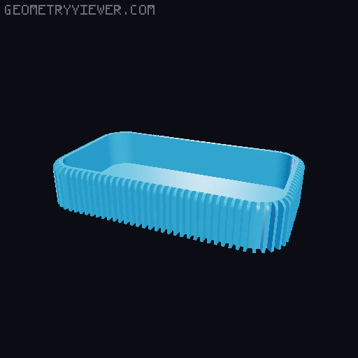 Modern Ribbed Desk Organizer / Modular Pen Holder & Tray 3D model thumbnail