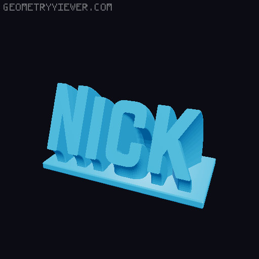 Sweeping Name Tag 3D model thumbnail