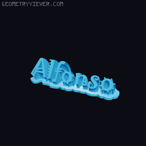 Sweeping crazy name tag 3D model thumbnail