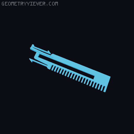 Left handed (mirrored) OTF Fidget Knife 3D model thumbnail