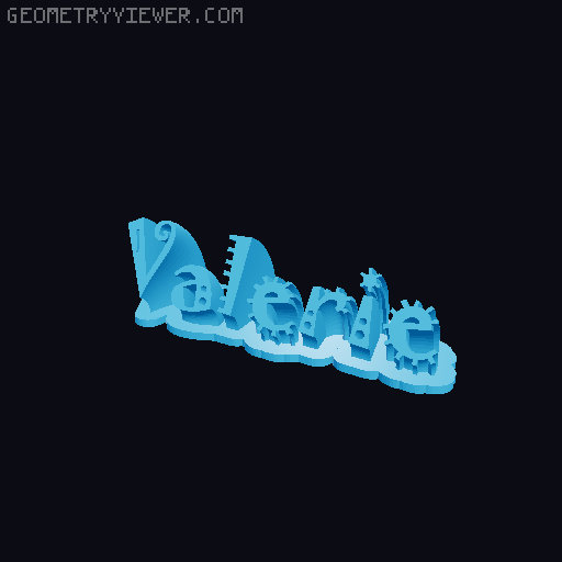 Sweeping crazy name tag 3D model thumbnail