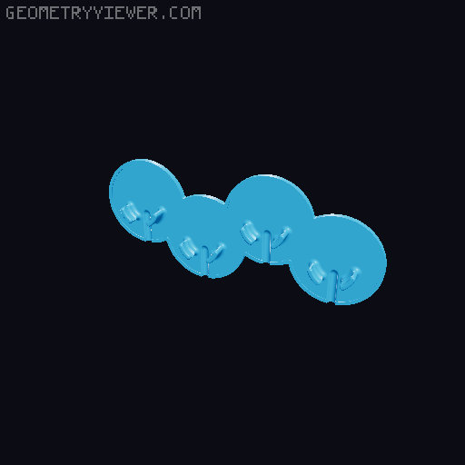 Modern Key Hanger: Round 3D model thumbnail