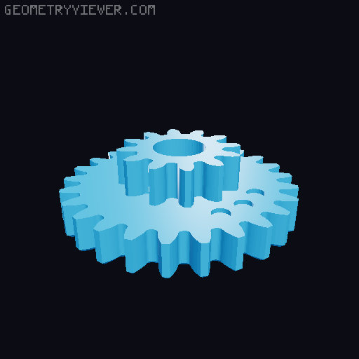 Gear Chain Fidget 28-1 Reduction 3D model thumbnail