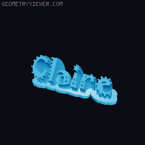 Sweeping crazy name tag 3D model thumbnail