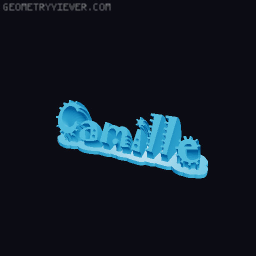Sweeping crazy name tag 3D model thumbnail