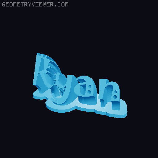 Sweeping crazy name tag 3D model thumbnail