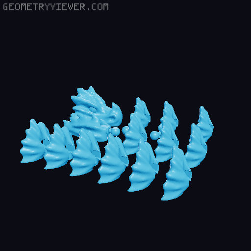 Posable Articulated Bone Dragon 3D model thumbnail