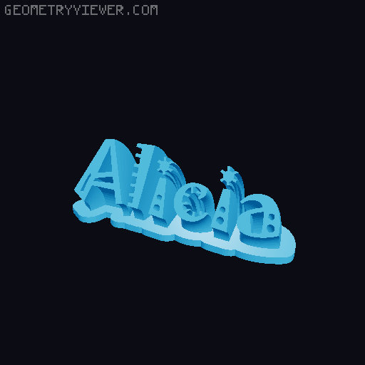 Sweeping crazy name tag 3D model thumbnail