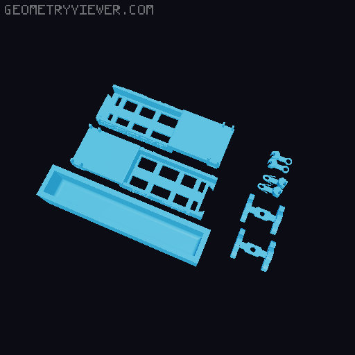 HO SCALE INTERMODAL WELL CAR WITH BRAILLE 3D model thumbnail