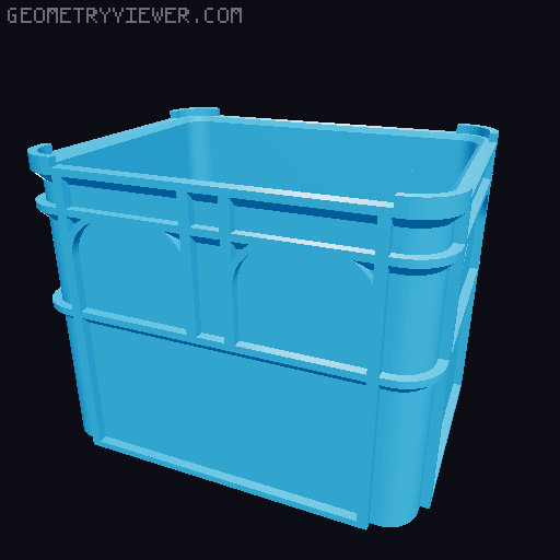 Stackable beer crate for batteries 3D model thumbnail