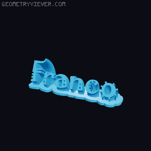 Sweeping crazy name tag 3D model thumbnail