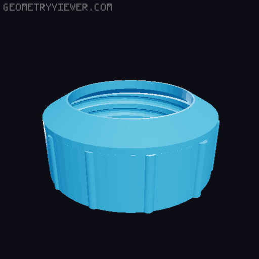 Bottle cap with watering extension. 3D model thumbnail