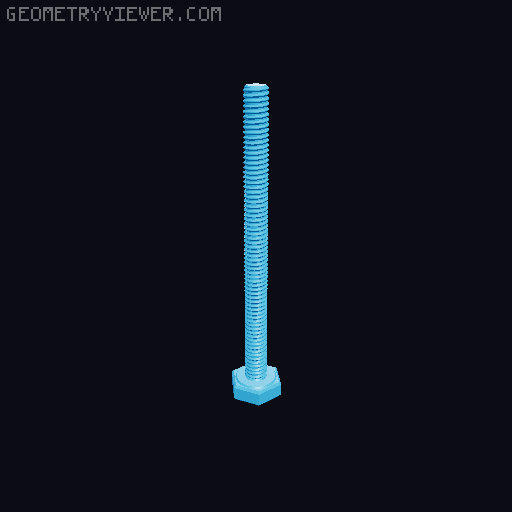 Hundreds of Metric Hex Screws Version 1: M2, M3, M4, M5, M6, M8, M10, M12, M14, M16, ... M48 3D model thumbnail