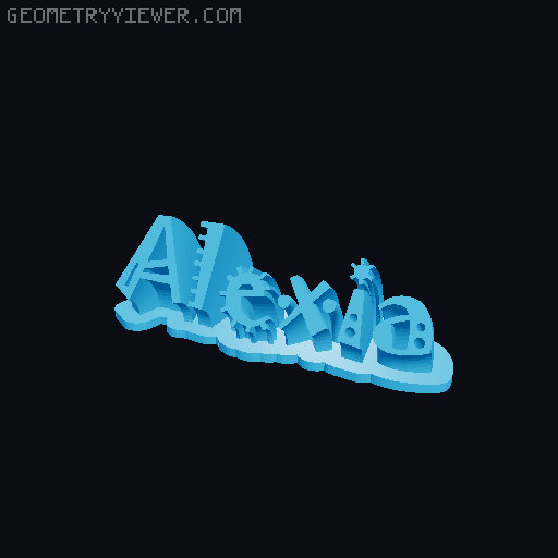 Sweeping crazy name tag 3D model thumbnail