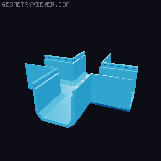 Underware Channel Tops (I, L, C, T, X) - Extra height + Parametric models 3D model thumbnail