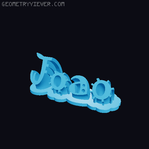 Sweeping crazy name tag 3D model thumbnail