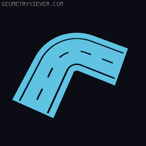 6mm modern roads 3D model thumbnail