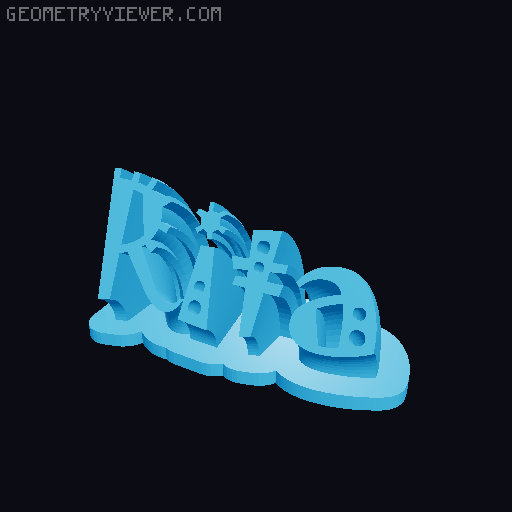 Sweeping crazy name tag 3D model thumbnail