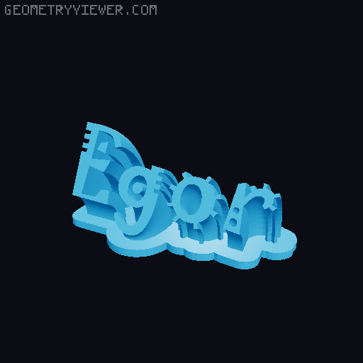 Sweeping crazy name tag 3D model thumbnail