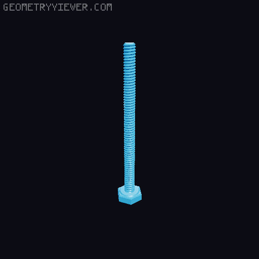 Hundreds of Metric Hex Screws Version 1: M2, M3, M4, M5, M6, M8, M10, M12, M14, M16, ... M48 3D model thumbnail
