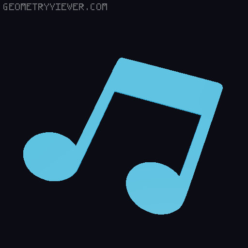 Music notes and symbols 3D model thumbnail