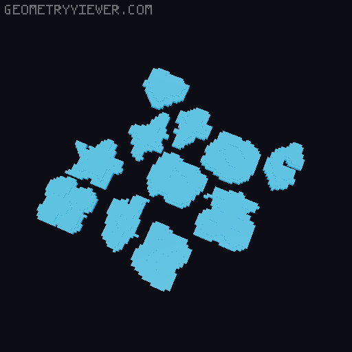 The binding of Isaac pixelated completion mark list - with magnetic pieces 3D model thumbnail