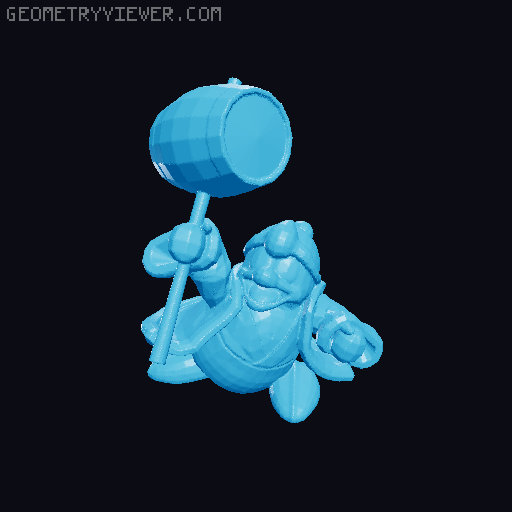 King Dedede Trophy 3D model thumbnail
