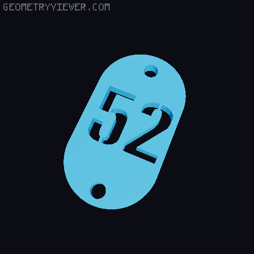 Porta chaves; Keychain 3D model thumbnail