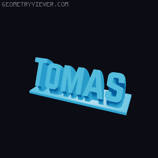 Sweeping Name Tag 3D model thumbnail