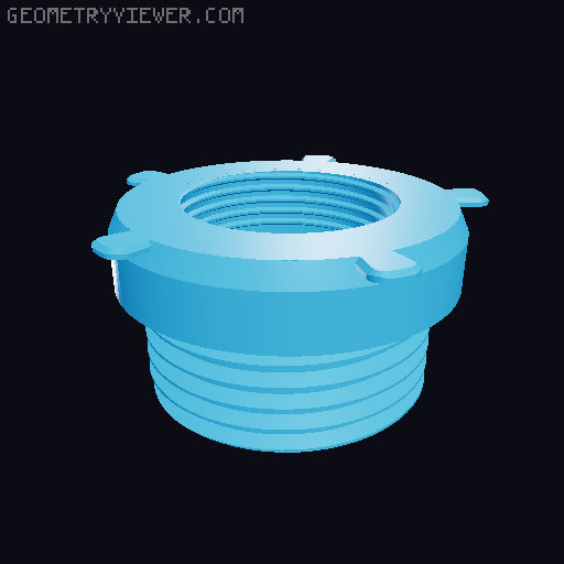 Lunar Lander Threaded Base for Moon Lamp 3D model thumbnail