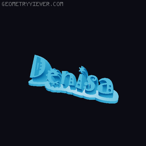 Sweeping crazy name tag 3D model thumbnail
