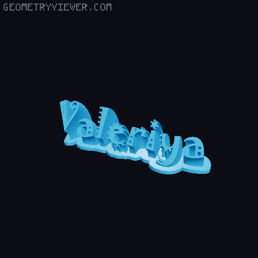 Sweeping crazy name tag 3D model thumbnail