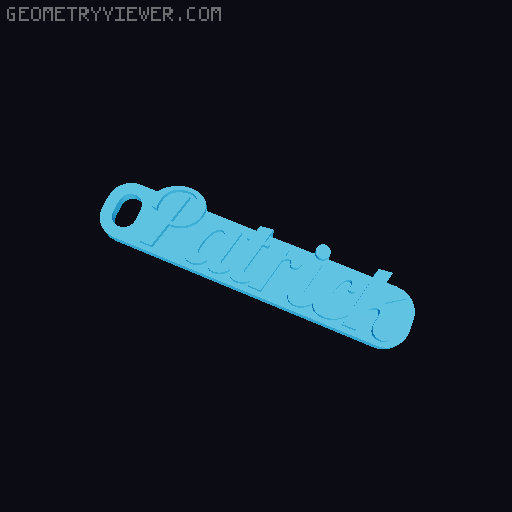 Keychain name tag 3D model thumbnail