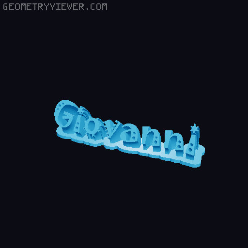Sweeping crazy name tag 3D model thumbnail
