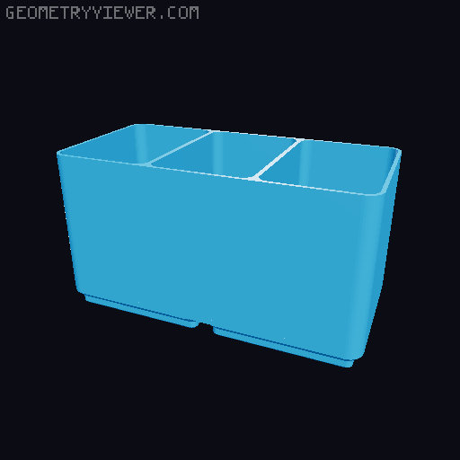 Gridfinity USB Cable bin 3D model thumbnail